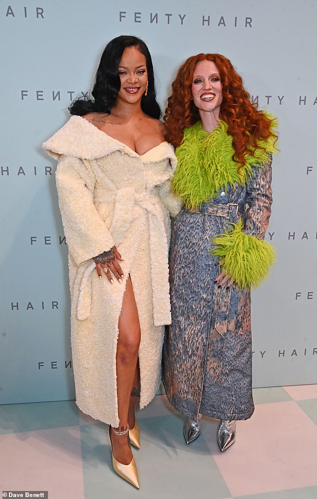 The sports expert then recalled a recent party at the posh Selfridges store where Jess (right) was honored after becoming the face of Rihanna's Fenty Hair (left).