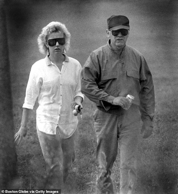 Catherine Greig and Whitey Bulger are seen in June 1998. They were on the run for 16 years, posing as a retired Chicago couple in Santa Monica.