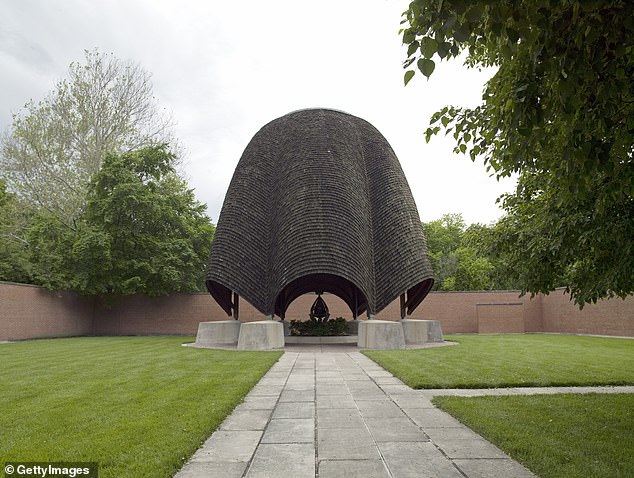 The Homeless Church is a striking modernist structure that looks like a collapsed roof