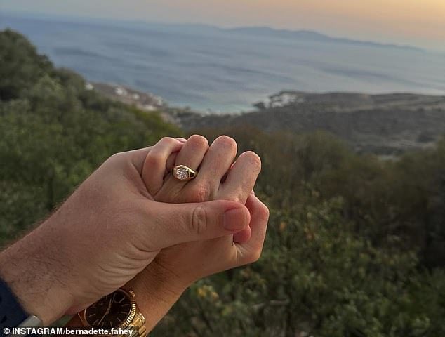 Jordan, chief operating officer of Buildcorp, his parents' $500 million construction company, got down on one knee during their romantic getaway on Tinos, a Greek island in the Aegean Sea.