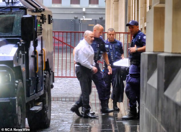 Mokbel was guarded by elite prison guards during his escort from Barwon Prison to court on Monday.