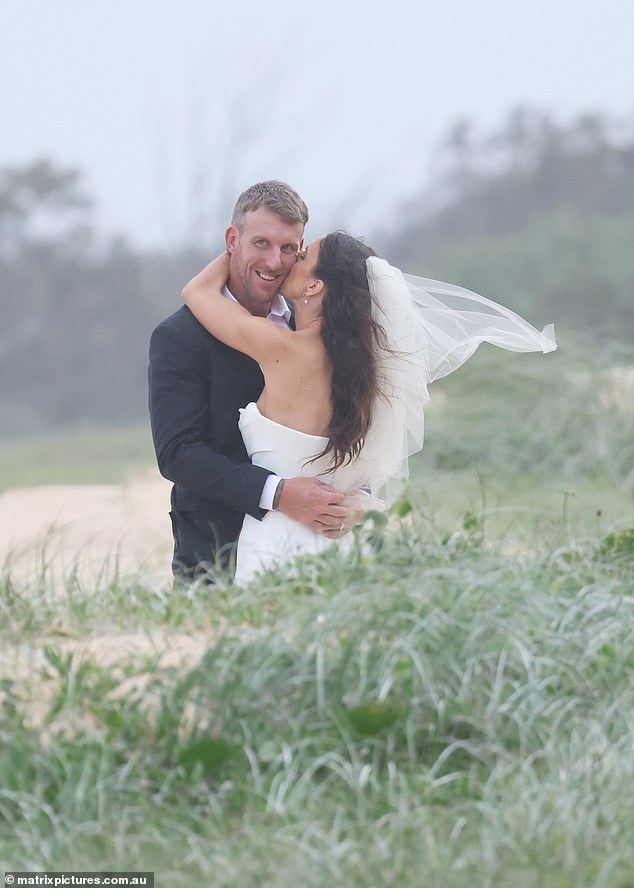 Meanwhile, Luke, who used to host a drive-in show on 88.3 FM with Bachelor star Alexandra Nation, looked dapper in his classic black and white tuxedo.