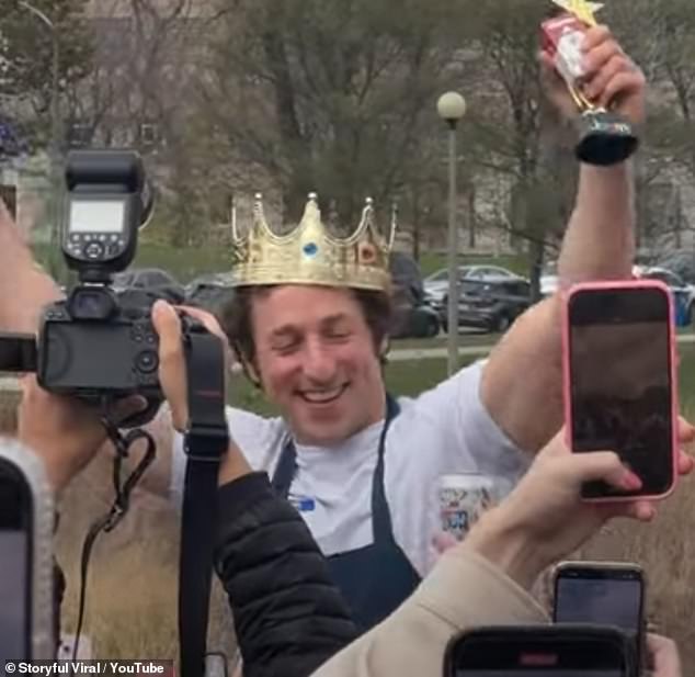 Earlier this month, more than 50 Jeremy Allen White impersonators descended on Humboldt Park in Chicago to show off their resemblance to The Bear actor. In the photo: Winner Ben Shabad