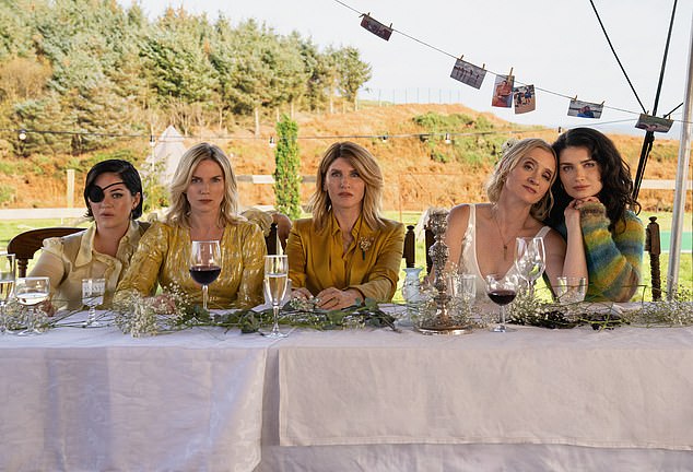 Pictured: Sarah Greene, Eva Birthistle, Sharon Horgan, Anne-Marie Duff and Eve Hewson in season two of Bad Sisters.