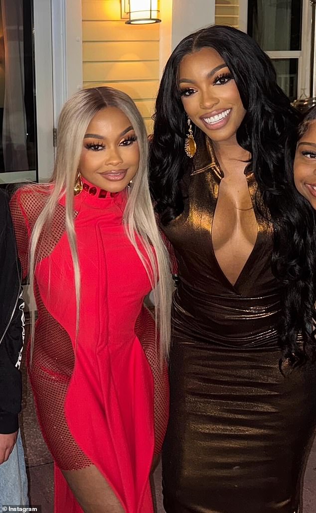 Phaedra and Porsha posed side by side in the eye-catching outfits they wore to the Bravo Fan Fest.