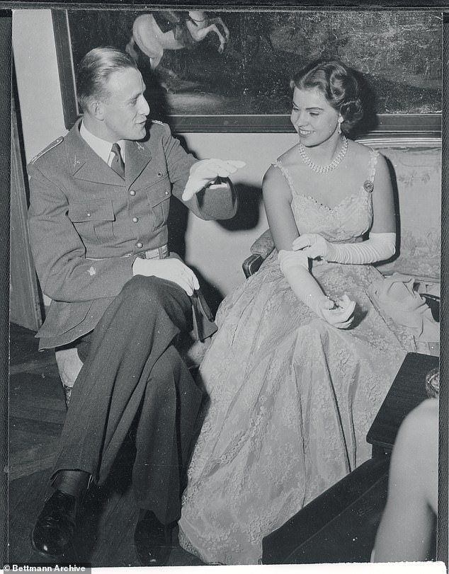 Princess Margaretha at the cadet ball at the Karlberg Castle military school in Stockholm