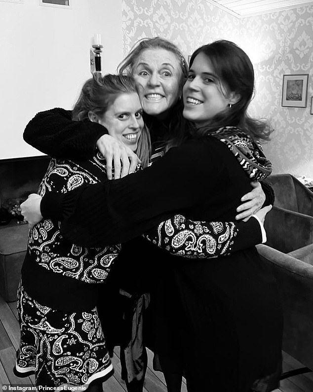 The trio embraced in a photo posted on social media by Eugenie for Mother's Day