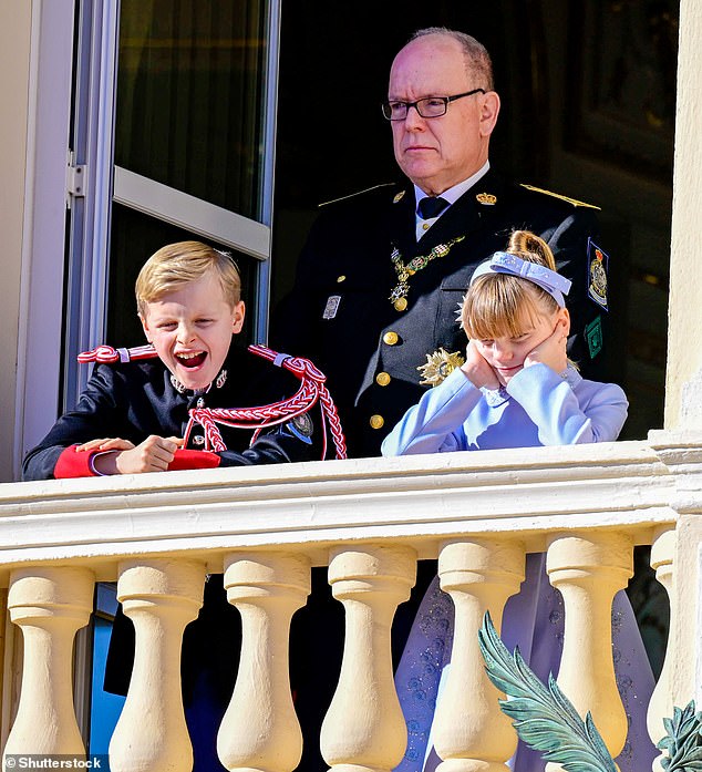 Prince Jacques and Princess Gabriella of Monaco tested their parents' patience when they stepped out onto the balcony to mark the country's National Day on Tuesday.