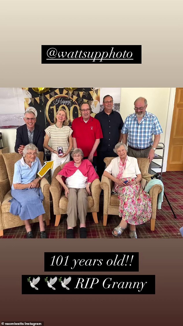 In two other shots, Naomi is seen celebrating her grandmother's 100th birthday milestone with family and friends.