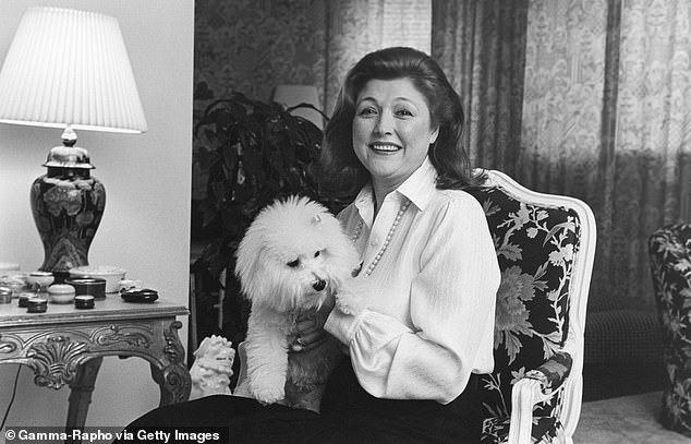 Barbara Taylor Bradford at her home with her dog in 1980, the following year she had become an overnight sensation