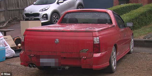 Cook was trying to sell his red Holden ute (pictured) on Facebook Marketplace