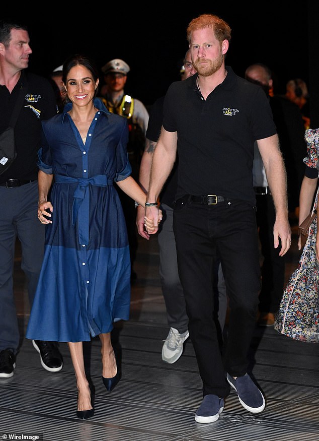 Prince Harry and Meghan Markle attend the sitting volleyball final during day six of the Invictus Games in 2023.