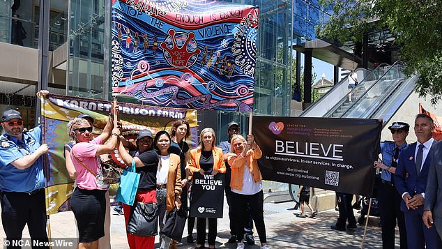 Hundreds of people gathered in Perth on Monday to march against violence against women.