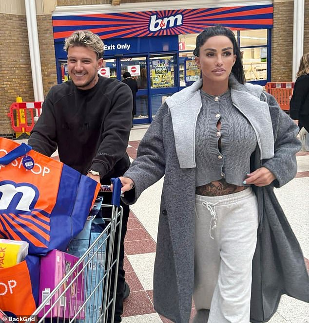 The couple returned home after making a big shop at B&M.