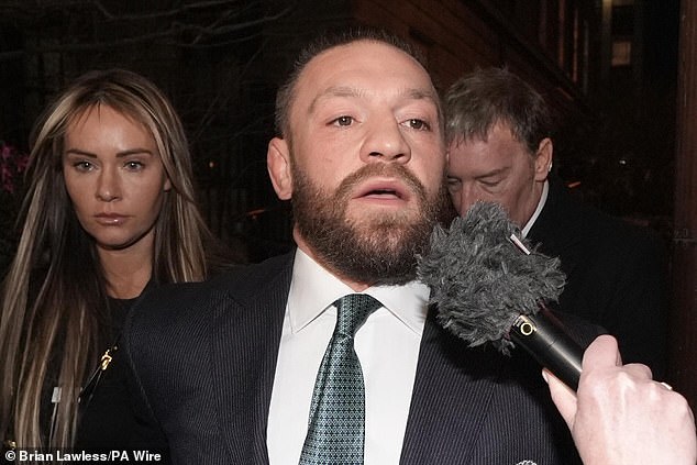 Mixed martial arts fighter Conor McGregor and his partner Dee Devlin leave the High Court in Dublin following the personal injury case against them.