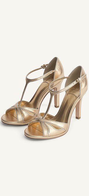 Golden sandals from the Zara X Kate Moss collection