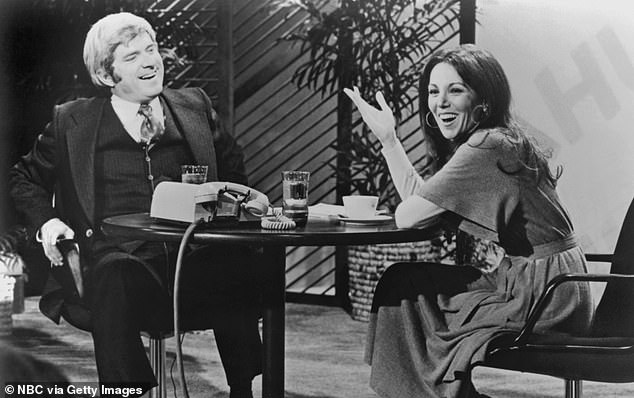 The couple (seen here on the set of the Phil Donahue show) met on the show in 1977, with Donahue being the host and Thomas his guest.