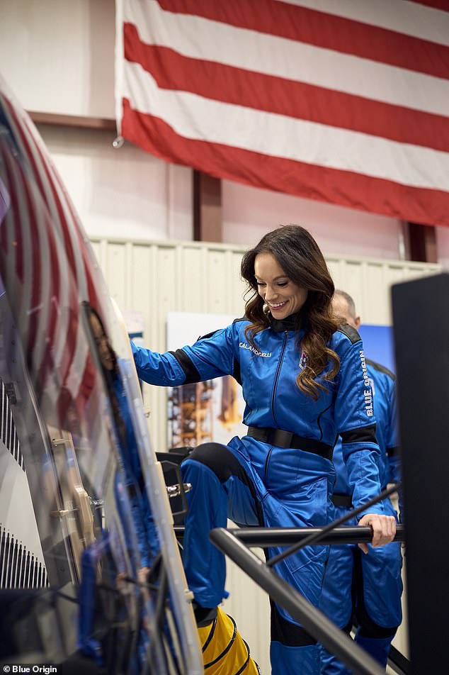 Calandrelli was chosen along with five other space tourists to embark on the ninth human test flight of Blue Origin's New Shepherd spacecraft.