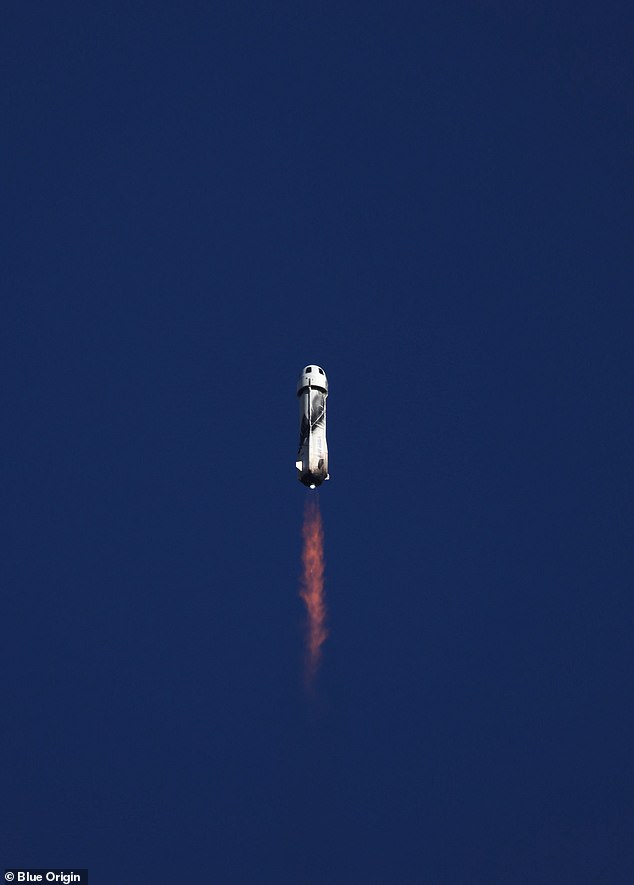 The New Shepherd capsule carried the six-person crew just above the boundary between the atmosphere and outer space for several minutes before returning to Earth.