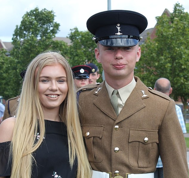 James with his sister. He had been in the military for four years and had attended Army Foundation College when he was 17 years old.