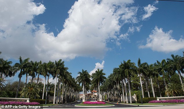 View of the entrance to Trump International Golf Club in West Palm Beach, Florida