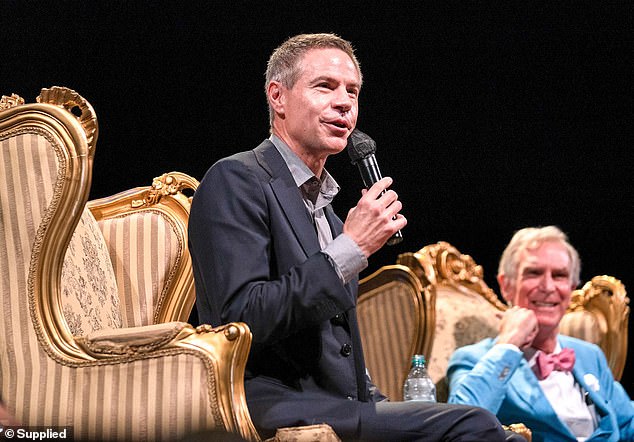 Shellenberger (pictured left) debates on stage with American television science show host Bill Nye