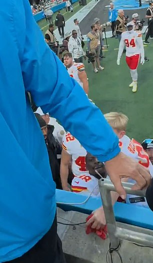 But an incredible video shows the Chiefs star catching the child