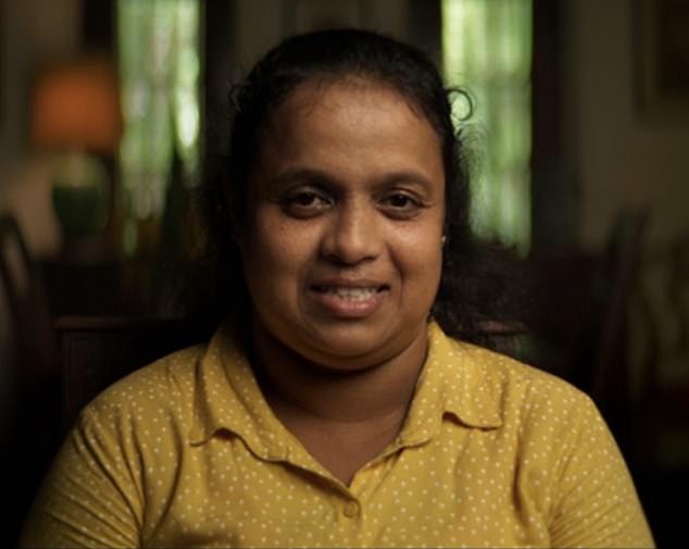 Thanks to her boyfriend, Nayana Dilhani (pictured) survived the devastating 2004 tsunami.