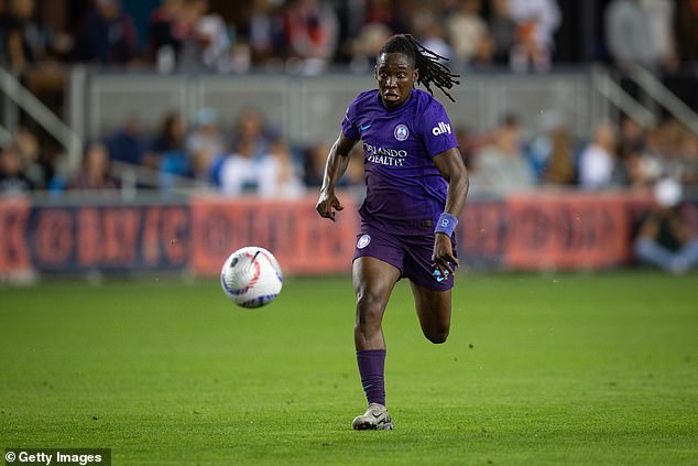 Barbra Banda, pictured playing for her club Orlando Pride in September, said of her individual award win: 