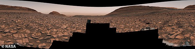 The Curiosity rover captured this panorama on November 2, 2024, as it left Mars' so-called 'Gediz Vallis' channel on its way to the mysterious giant spider web formation