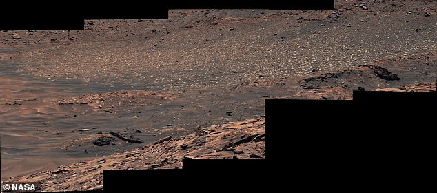 Above, another panorama taken by NASA's Curiosity Mars rover before it left Gediz Vallis