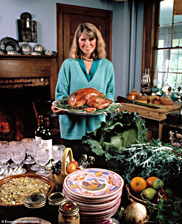 The mother of one pictured here on Thanksgiving in 1986 for her series Holiday Entertaining with Martha Stewart