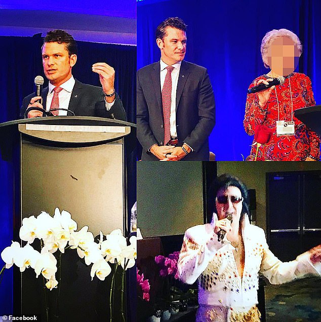 The California Federation of Republican Women shared images of Hegseth speaking at a women's conference at the Hyatt Regency Monterey Hotel and Spa in October 2017