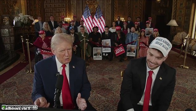 Donald Trump did an interview with streamer Adin Ross, 23, at his Mar-a-Lago home