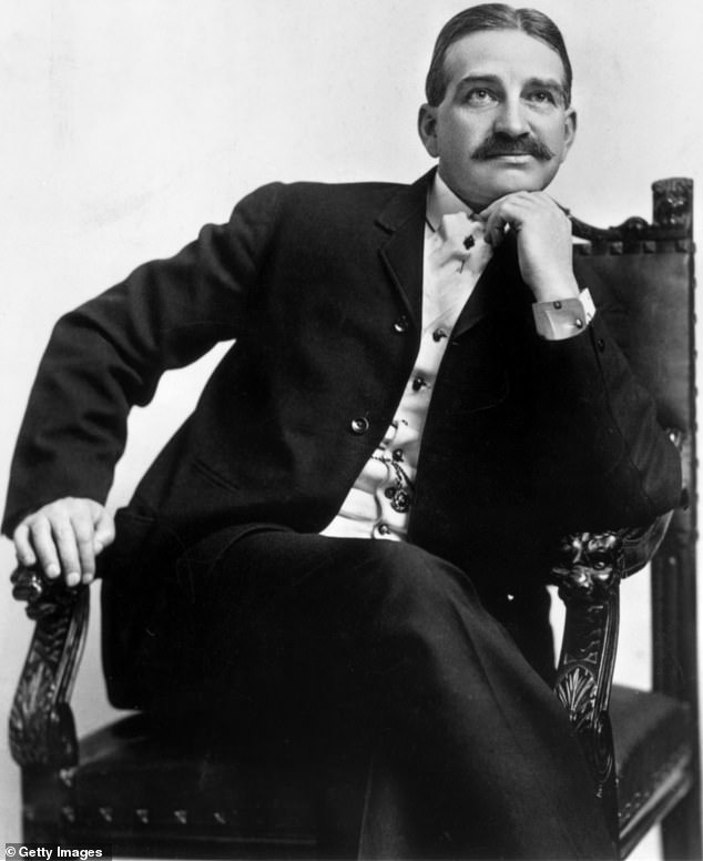 Upon publication, the first novel was such a resounding success that the author wrote 13 complete sequels before his death in 1919; appears in the photo around 1910