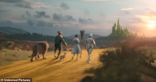 The first film only showed Dorothy for a brief moment. She was seen walking down the yellow brick road with her friends Scarecrow, Tin Man, and the Cowardly Lion in the opening scene.