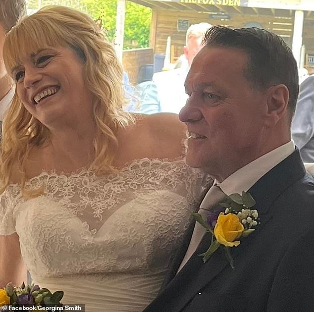 Georgina Cooper and her husband Nigel on their wedding day in June. She died in October.