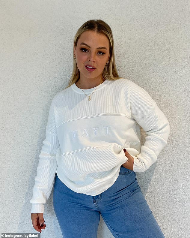 Brittney (pictured) has become a billionaire after founding her size-inclusive fashion brand Fayt in 2017.