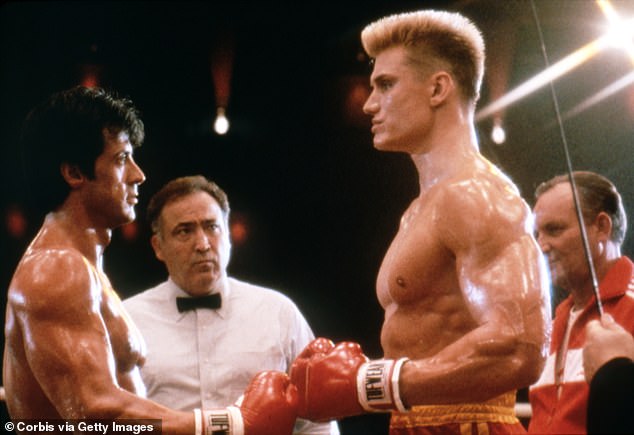 Lundgren with actor Sylvester Stallone in Rocky IV