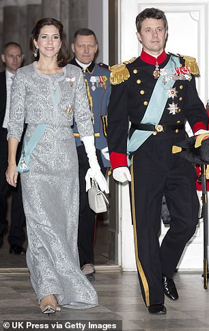 In 2013, Mary's Julie Fagerholt dress featured a fully embroidered bodice and matching jacket.