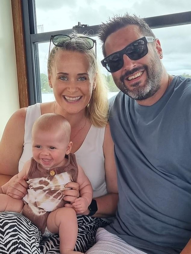 Kate stopped taking Ozempic to try to have another baby. She is now pregnant with her second child. Pictured with her husband Shannon and son Hudson, who is almost two years old.