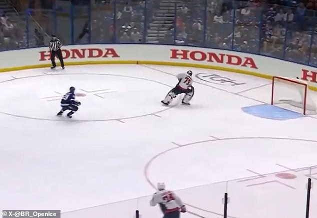 Lindgren appeared to be trying to play the puck behind his net, but it went horribly wrong.