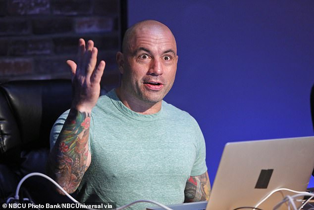 A clip of Williams' comments was shared on social media platform X, where Rogan (pictured) responded 'LOL WUT' in a post viewed more than 20 million times.