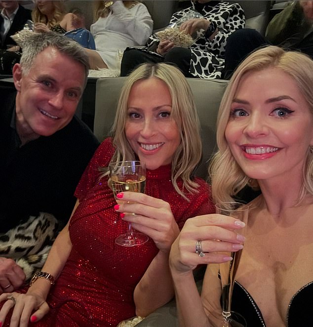 The All Saints star arrived with her husband Stephen Haines and close friend Holly Willoughby to show their support for the film.