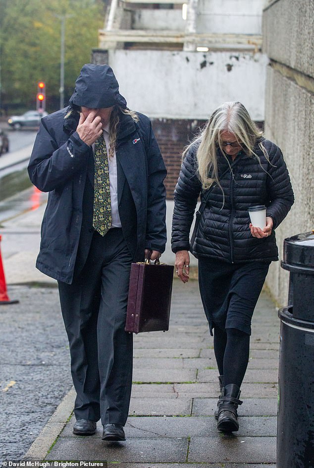 Janice Turner (pictured with partner Brian Greenwood), 66, looked on through tears as she watched the destruction of her property unfold.