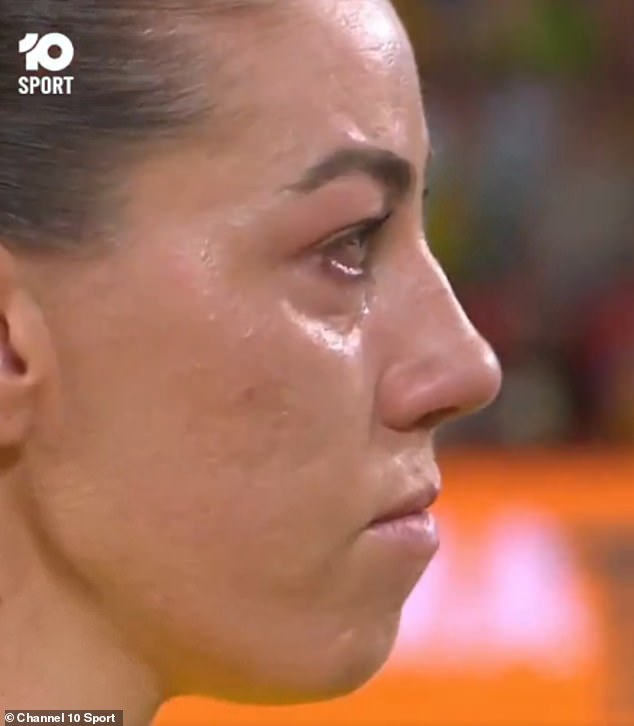 It came ahead of Australia's match against Brazil on Thursday afternoon, with Polkinghorne's teammates paying tribute to the outgoing legend before kick-off.