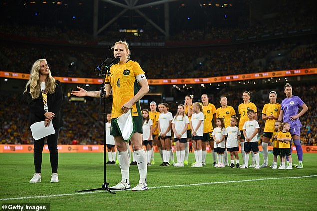 The 35-year-old gave an emotional speech before the match and some of her teammates were brought to tears.