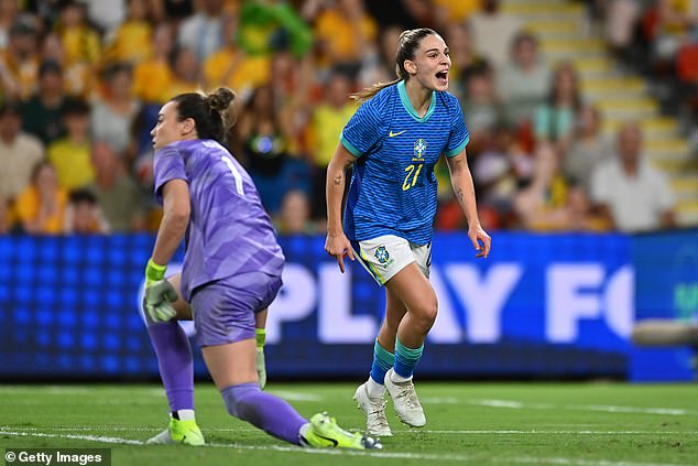 But the match seemingly slipped away from Australia when Giovana Queiroz found the back of the net.