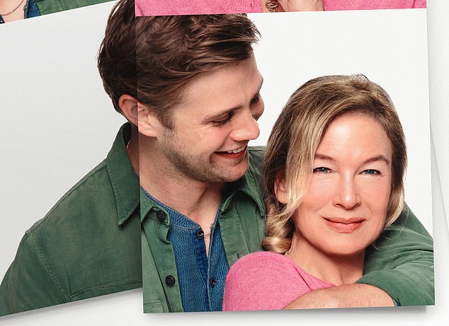 The new poster further teases the love triangle as Bridget is seen in an image looking cozy with Roxster, played by Leo Woodall, as she puts her arm around the star.