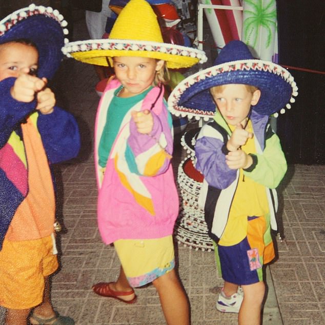 In one photo, Coleen wore a yellow hat with a funky pink jacket and yellow shorts with jelly sandals, a '90s staple.